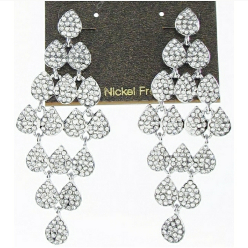 NWOT Carolee Pavé Kite Chandelier Earrings